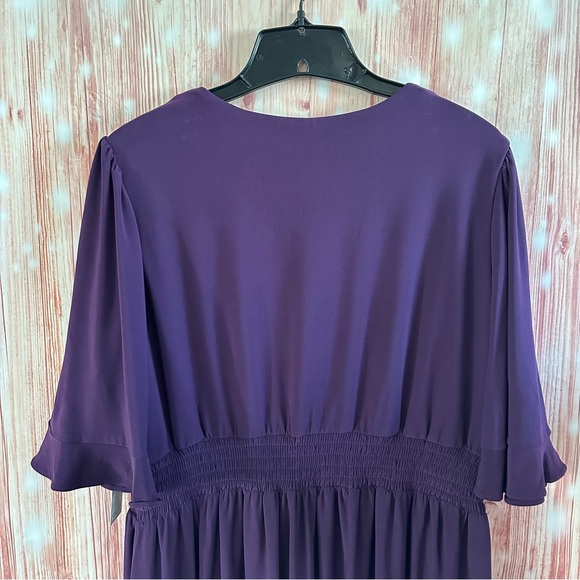 Eliza J Purple Asymmetrical Hem Surplice Dress - Picture 10 of 11